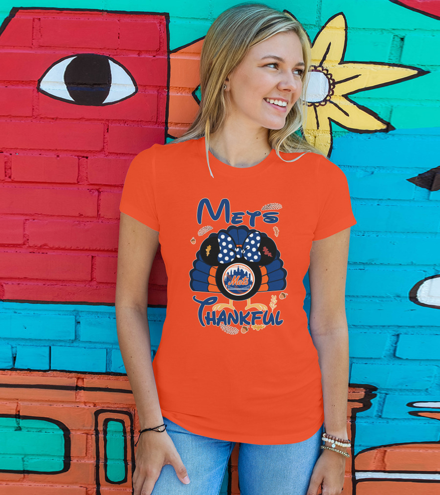 Mets Thankful Thanksgiving Minnie T-Shirt