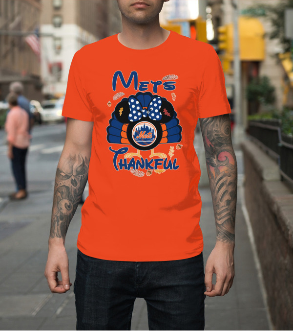 Shirt: Mets Thankful Thanksgiving Minnie T-Shirt Mets Thankful Thanksgiving Minnie T-Shirt