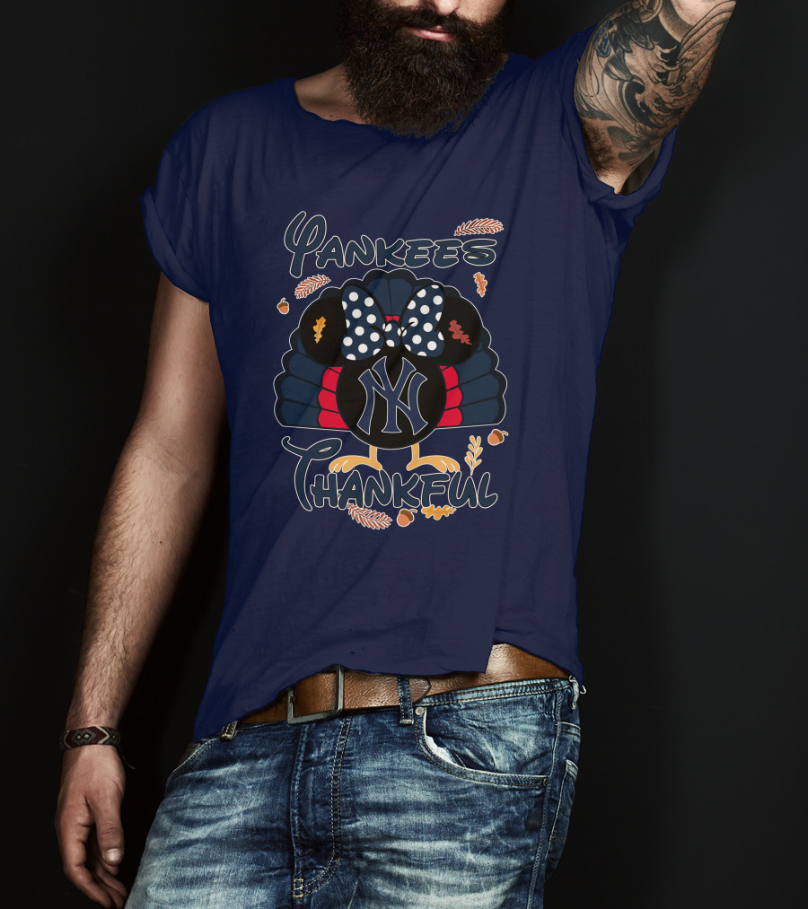 Yankees Thankful Minnie Thanksgiving T-Shirt
