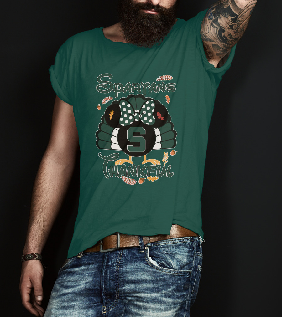 Spartans Thankful Thanksgiving Minnie Michigan State T-Shirt
