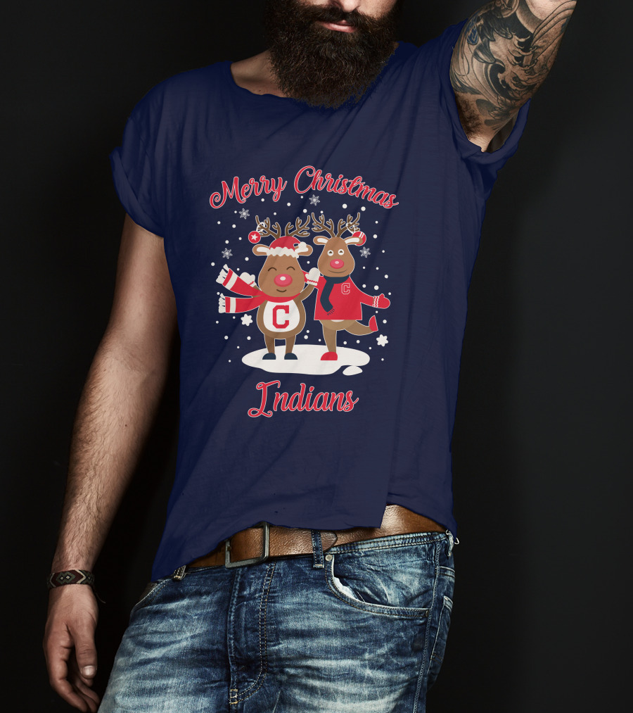 Merry Christmas Indians Reindeer With C T-Shirt