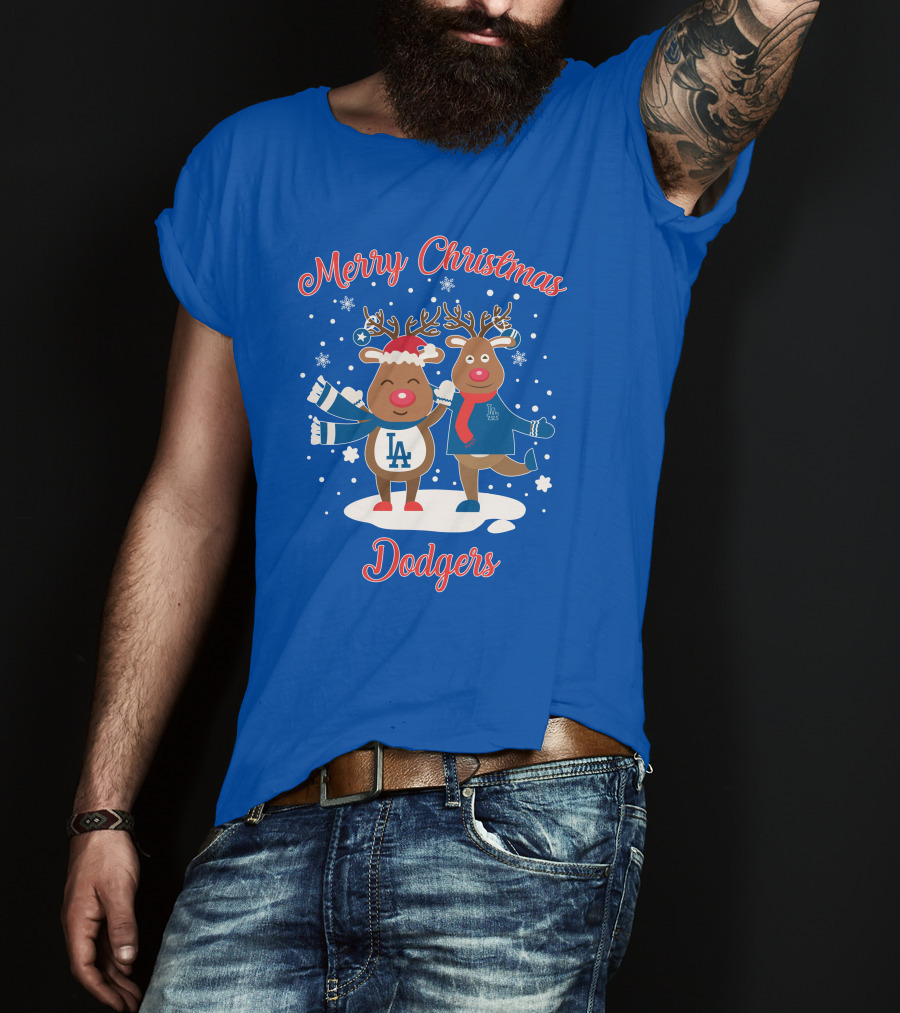 Merry Christmas Los Angeles Dodgers Reindeer T-Shirt
