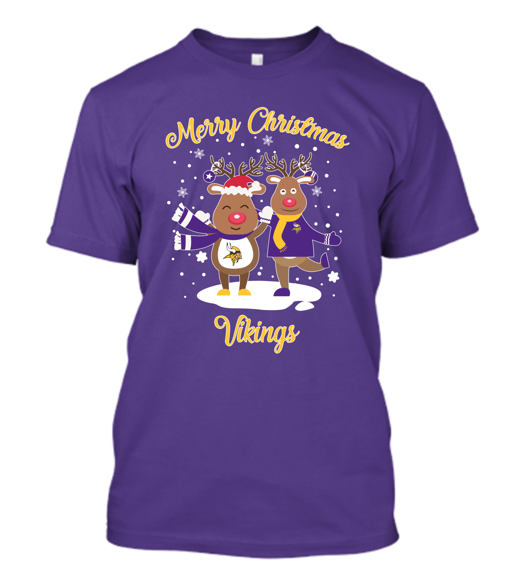 Merry Christmas Minnesota Vikings Reindeer Duo T-Shirt