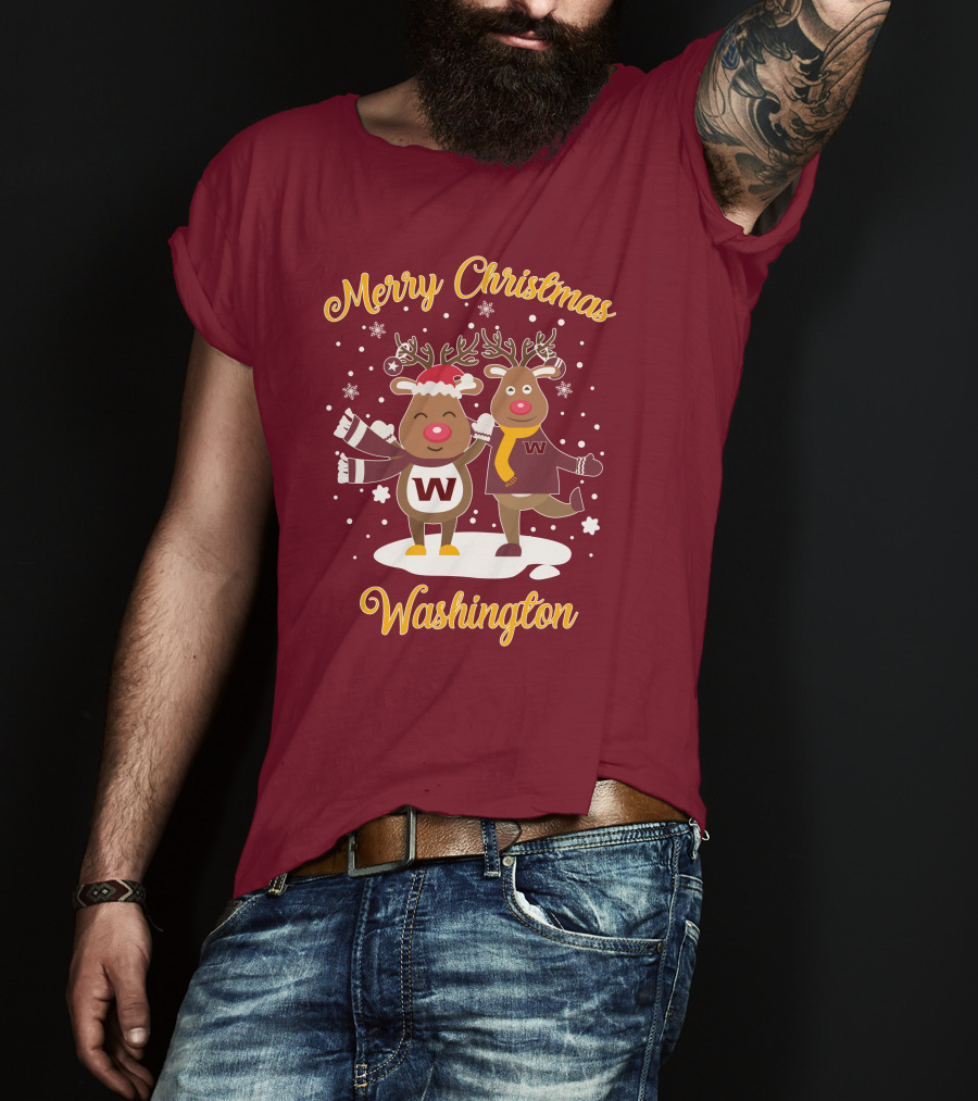 Merry Christmas Washington Football Team Reindeer T-Shirt