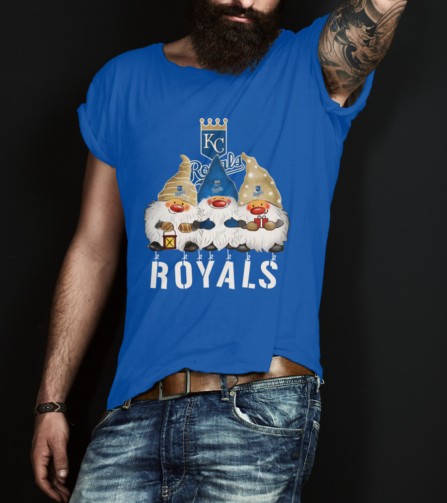 Kansas City Royals Merry Christmas Happy Holidays Gnomes T-Shirt