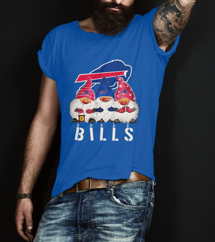 Buffalo Bills Happy Holidays Gnomes Christmas T-Shirt