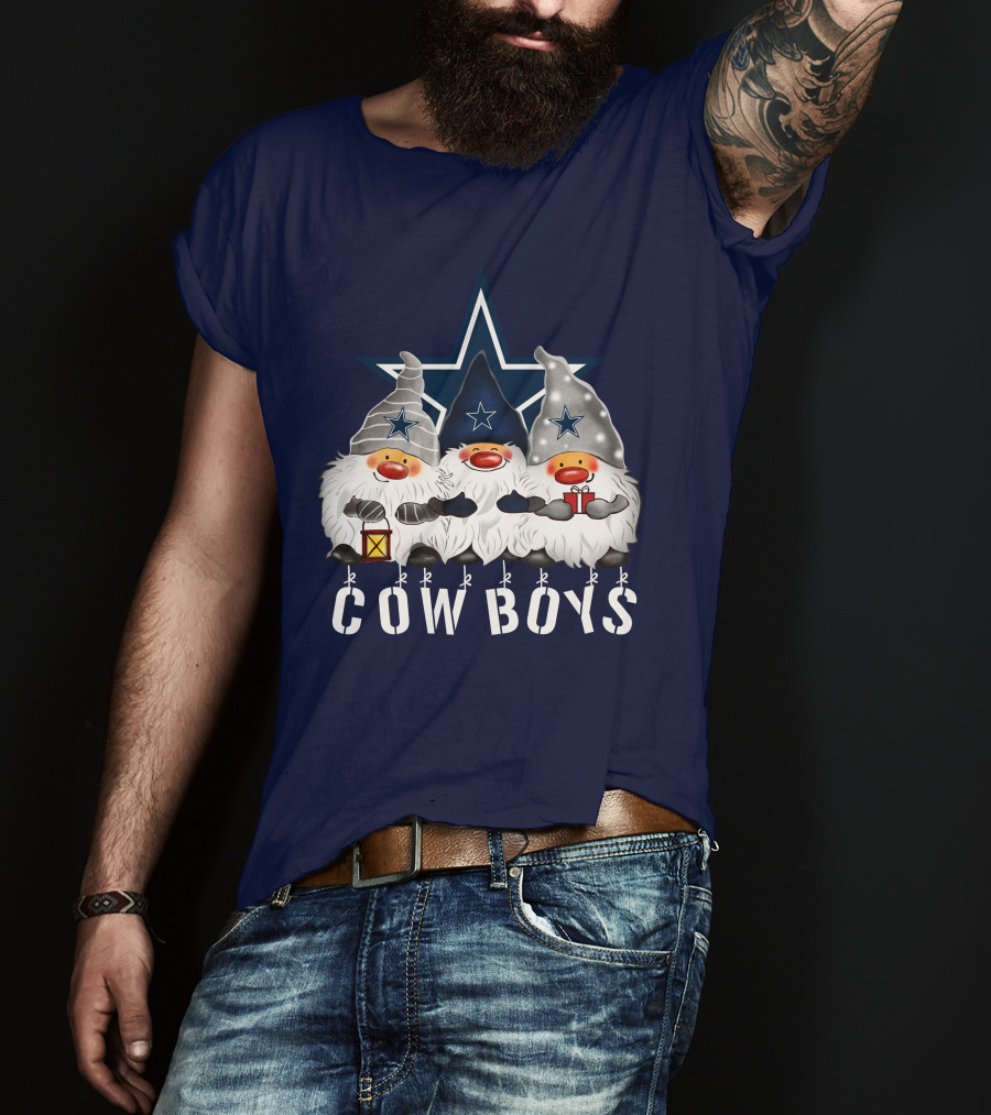 Dallas Cowboys Christmas Gnomes Merry Holidays T-Shirt