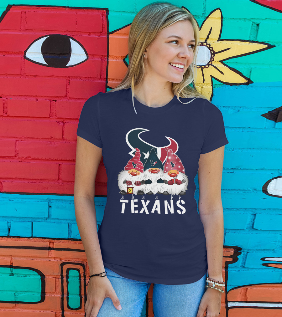 Texans Christmas Gnomes Houston Happy Holidays T-Shirt