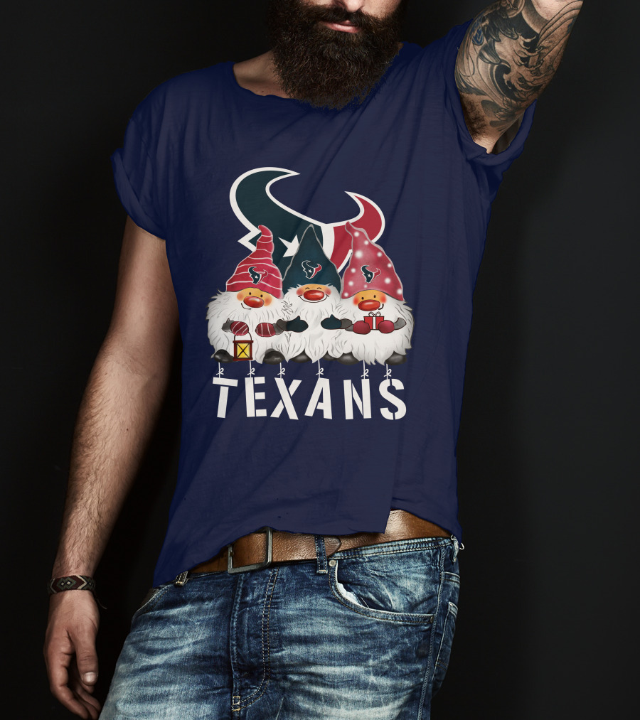 Texans Christmas Gnomes Houston Happy Holidays T-Shirt