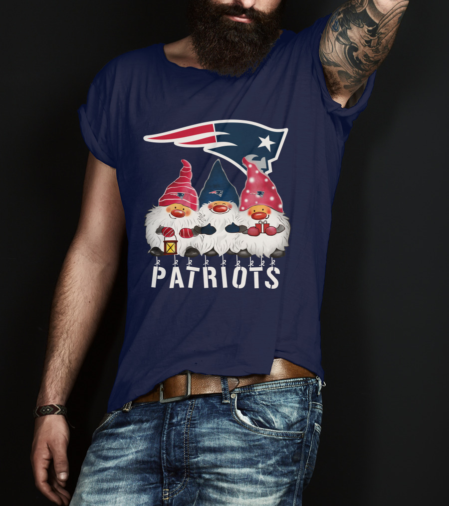 New England Patriots Merry Christmas Happy Holidays Gnomes NFL T-Shirt