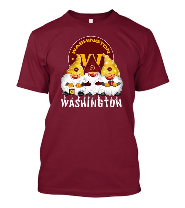Washington Football Team Christmas Holiday Gnomes W T-Shirt
