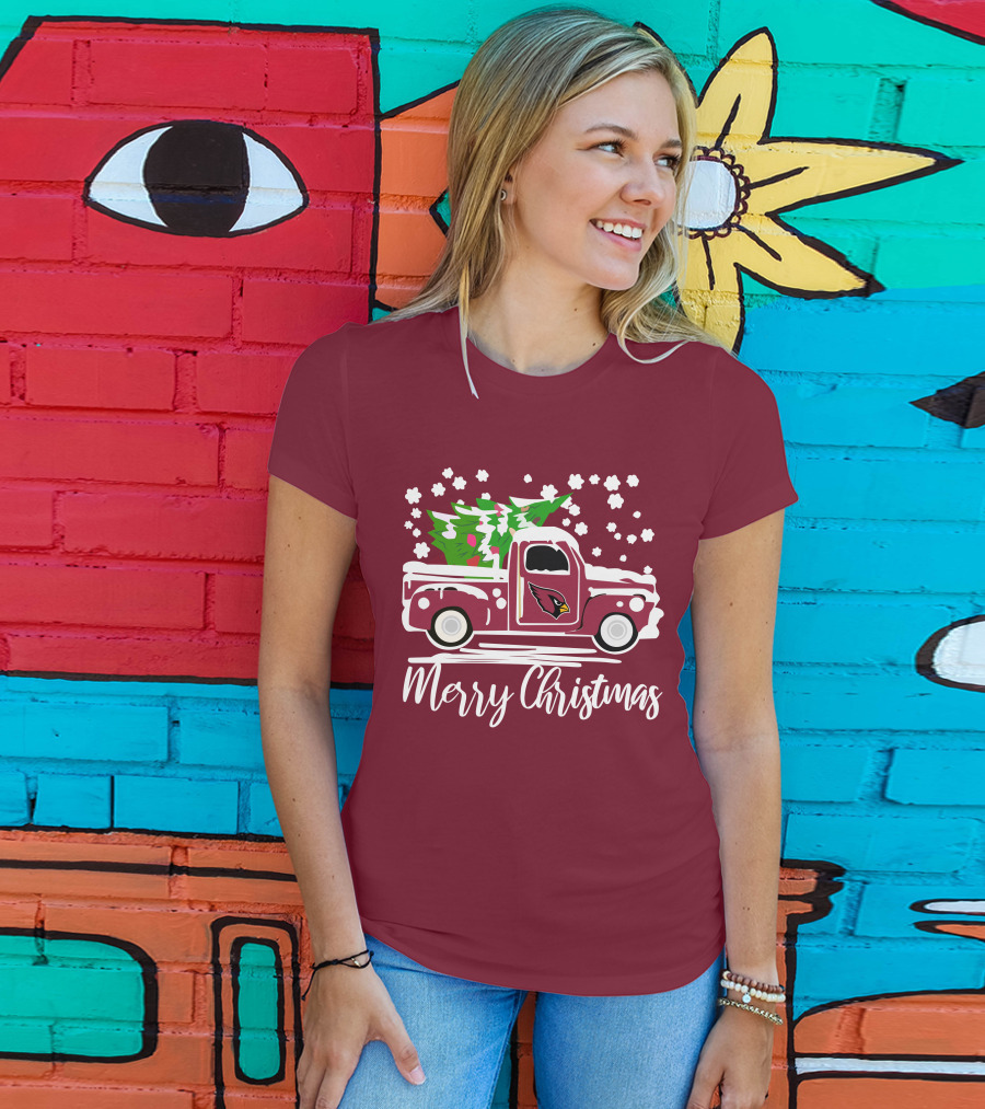 Arizona Cardinals Vintage Truck Merry Christmas T-Shirt