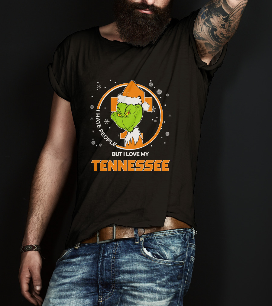 Christmas Grinch Santa I Hate People But I Love My Tennessee T-Shirt