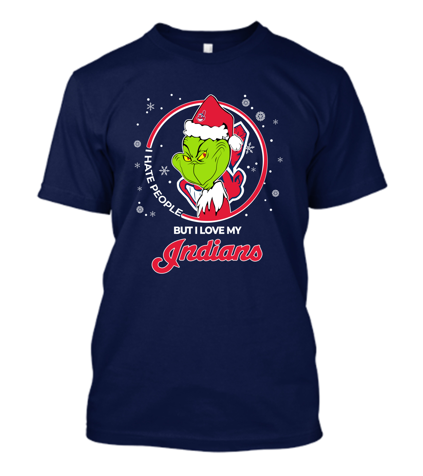I Hate People But I Love My Indians Christmas Grinch Santa T-Shirt