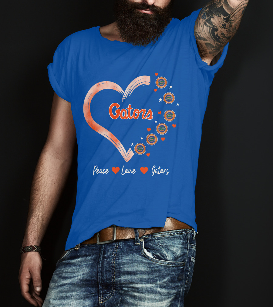 Peace Love Gators Heart Florida Gators T-Shirt