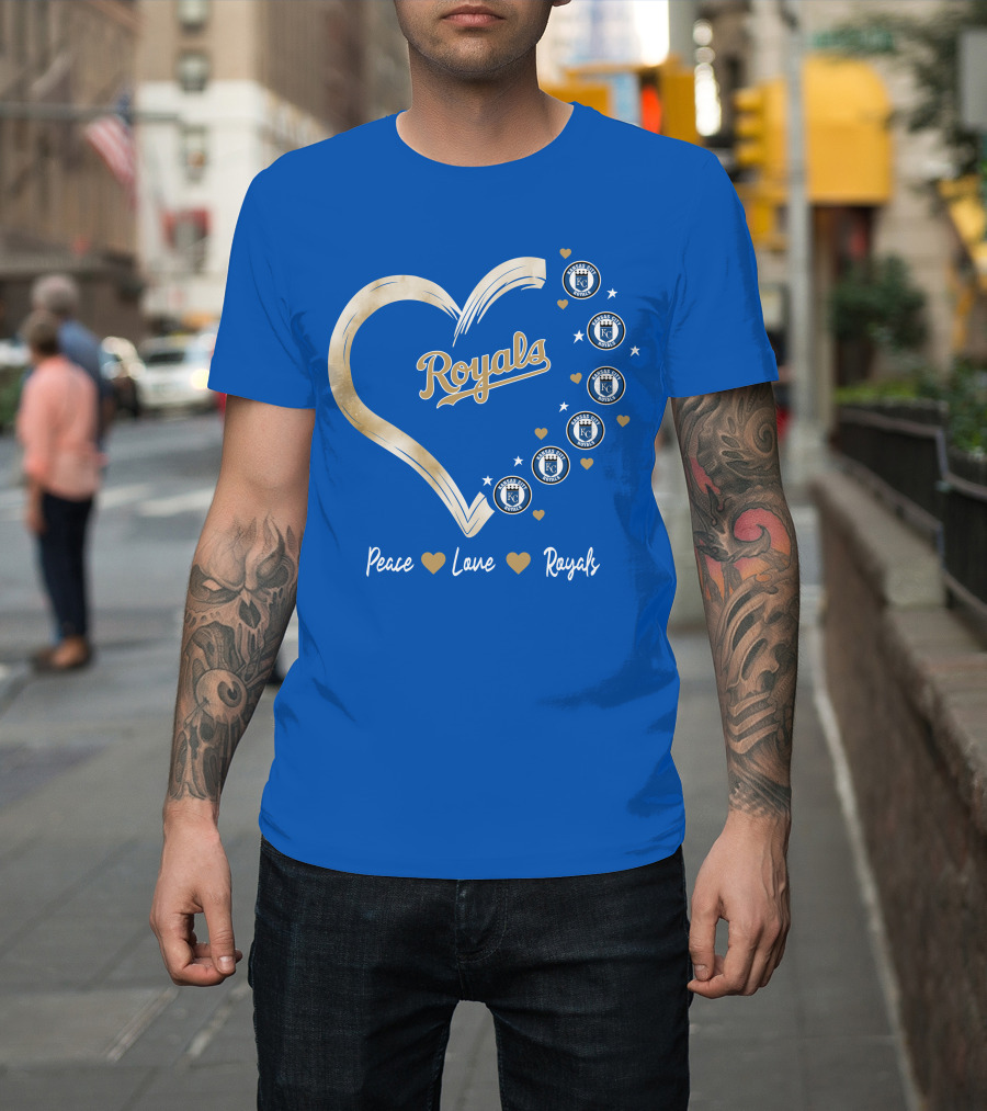 Peace Love Royals Kansas City Royals Heart T-Shirt
