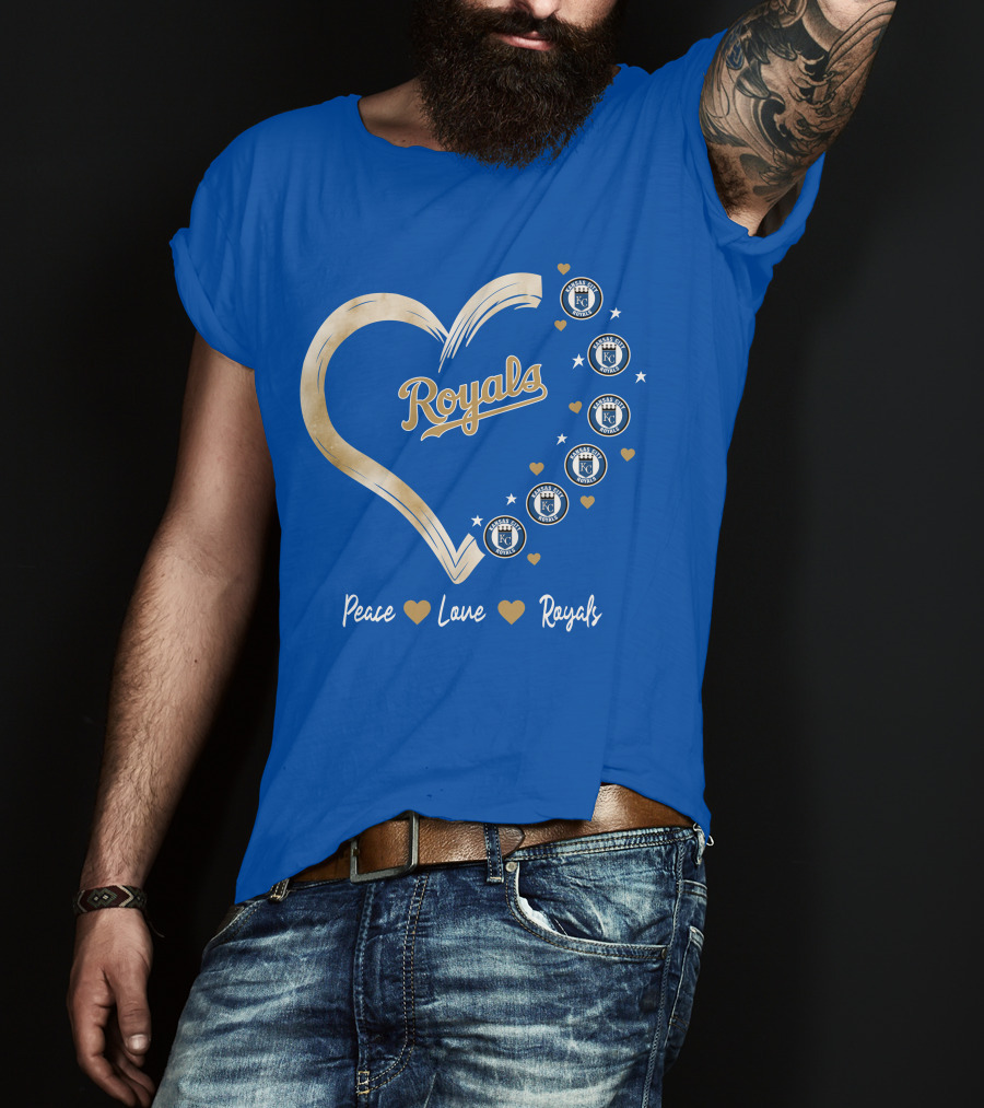 Peace Love Royals Kansas City Royals Heart T-Shirt