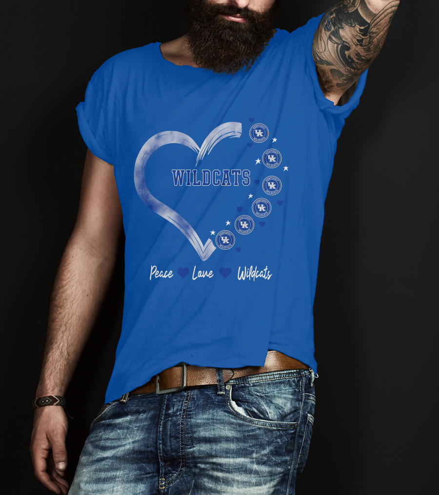 Peace Love Wildcats Kentucky Wildcats UK T-Shirt