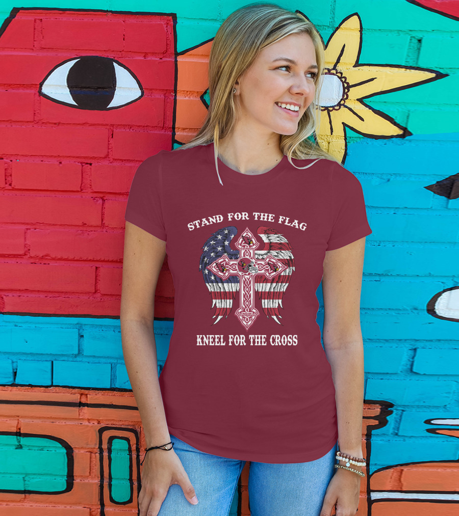Stand For The Flag Kneel For The Cross Arizona Cardinals Flag Cross T-Shirt