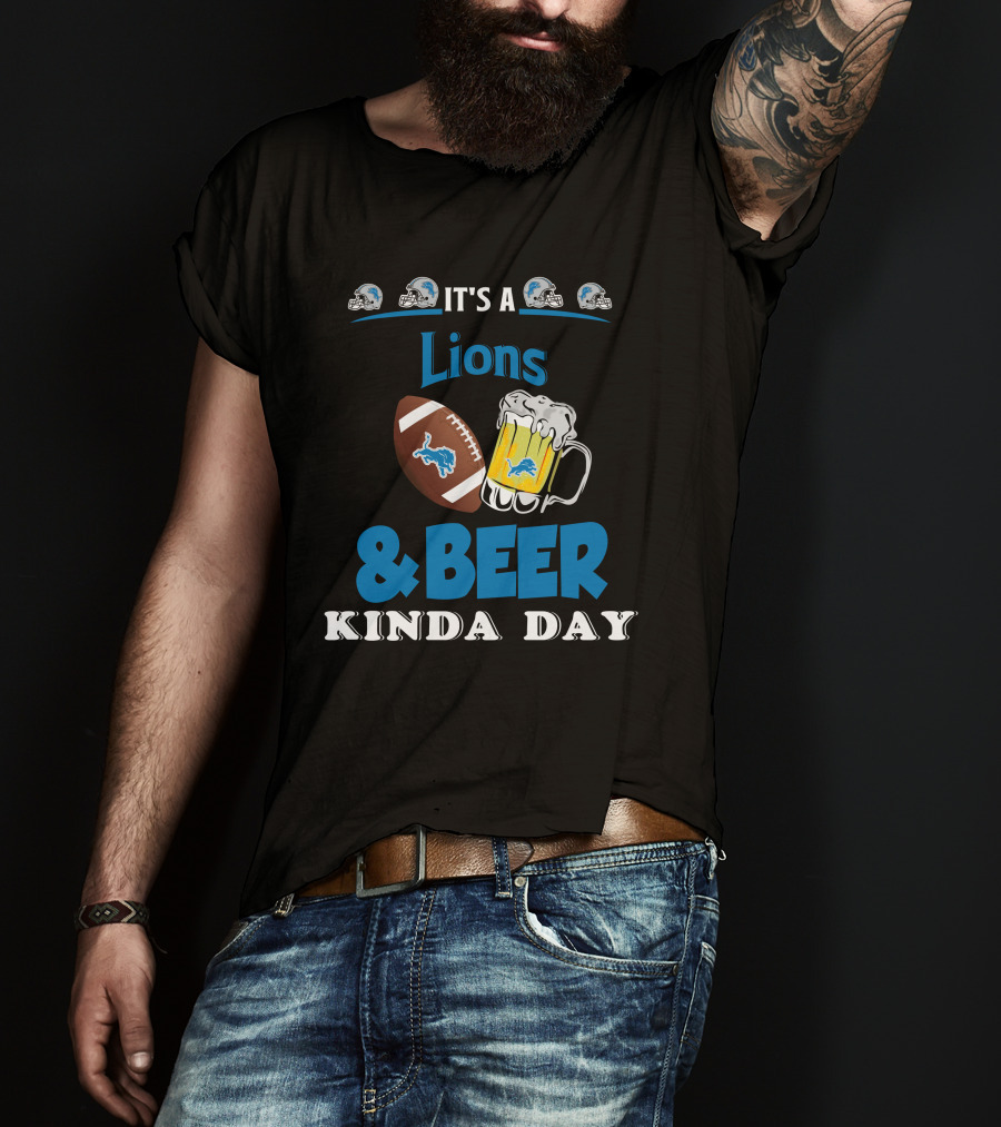 Detroit Lions Football And Beer Celebration Day T-Shirt