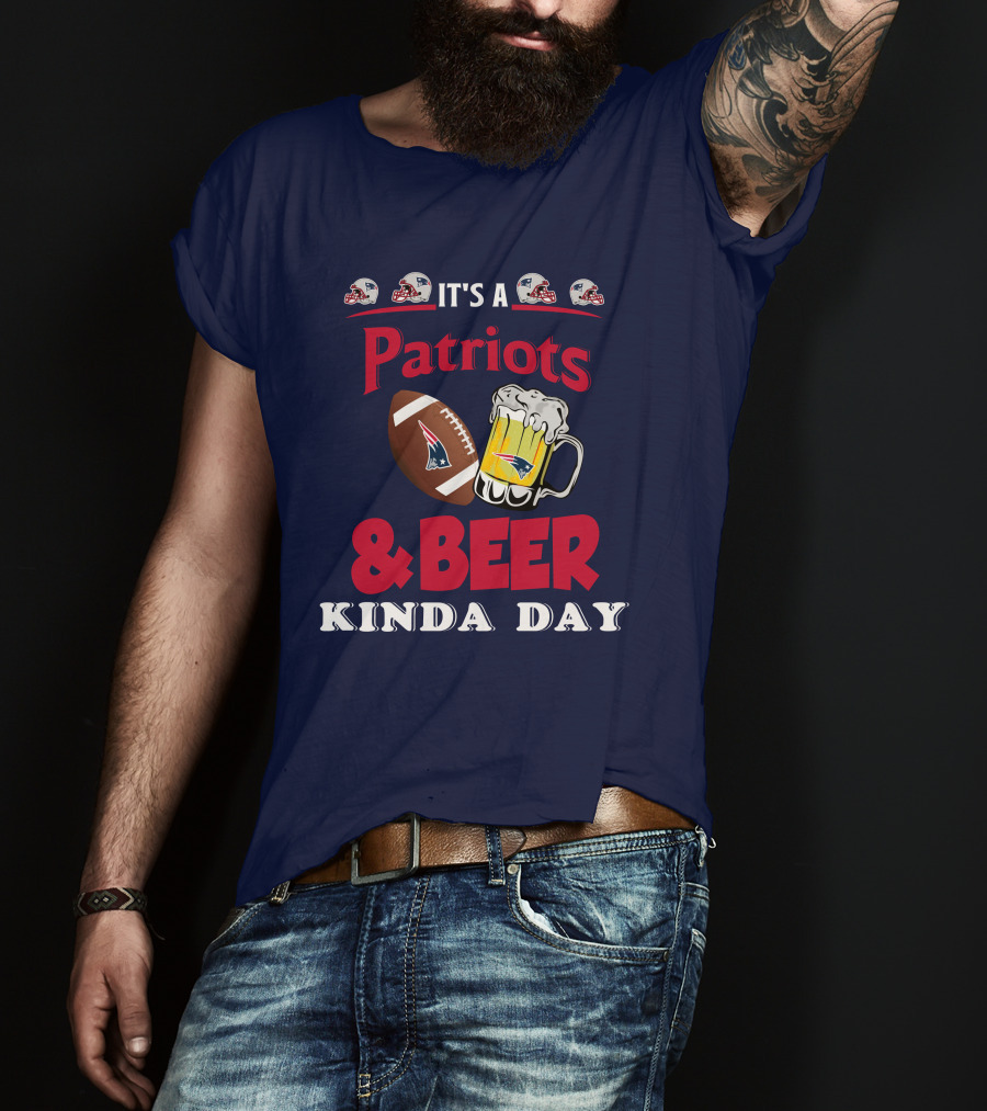 New England Patriots Football And Beer Celebration Day T-Shirt