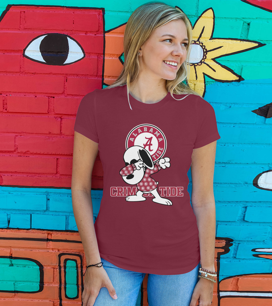 Alabama Crimson Tide Snoopy Dabbing Football Fan Spirit T-Shirt