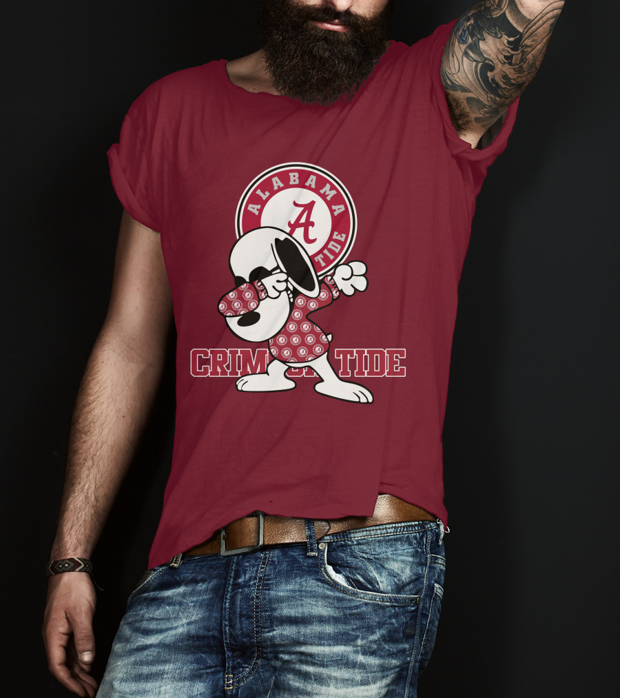 Alabama Crimson Tide Snoopy Dabbing Football Fan Spirit T-Shirt