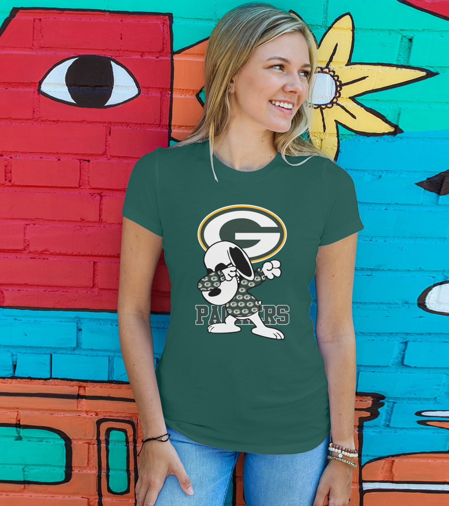 Green Bay Packers Snoopy Dabbing Packers T-Shirt