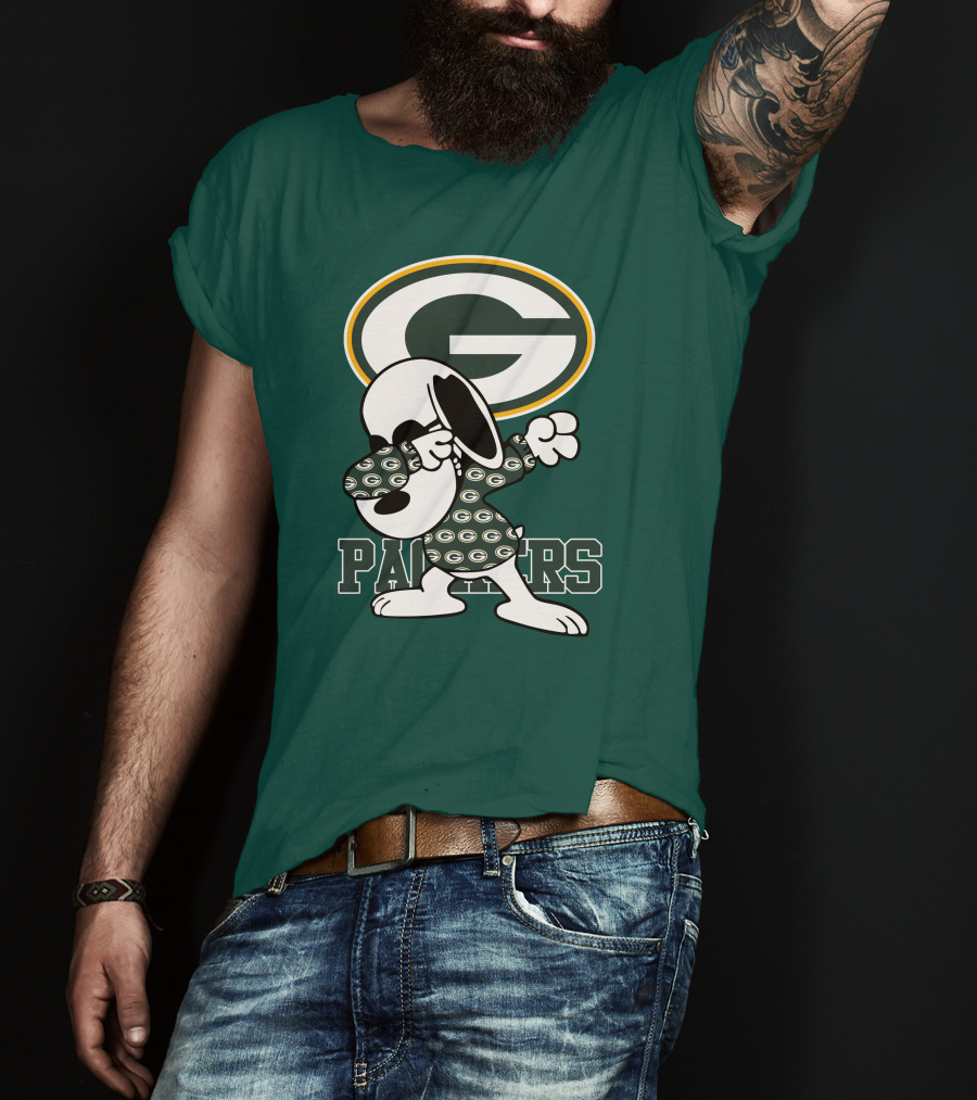 Green Bay Packers Snoopy Dabbing Packers T-Shirt