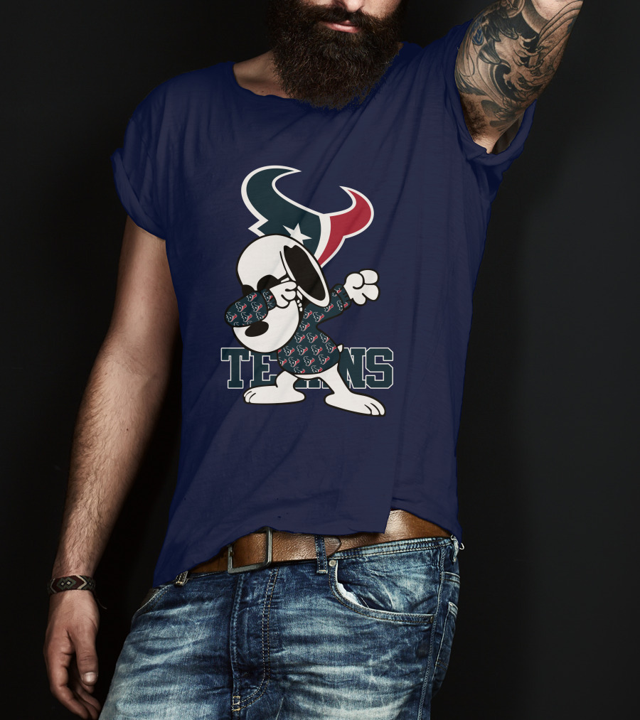 Houston Texans Snoopy Dabbing Texans T-Shirt