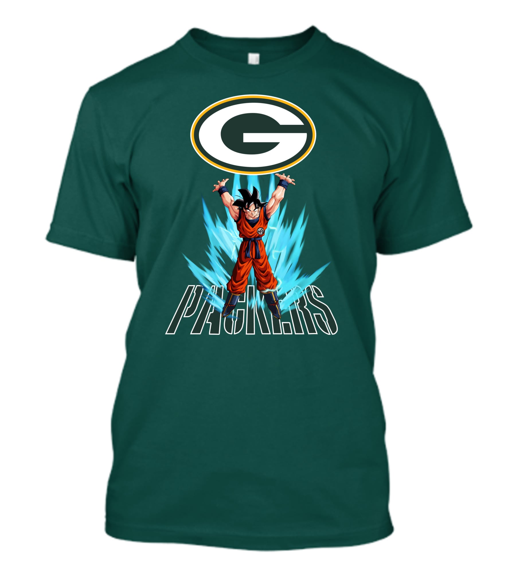 Green Bay Packers Goku Super Saiyan Power Up T-Shirt