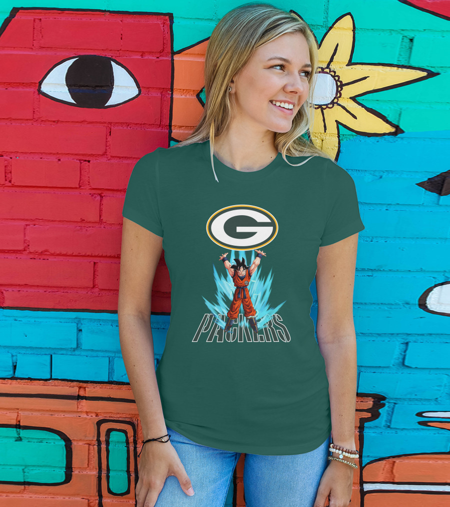 Green Bay Packers Goku Super Saiyan Power Up T-Shirt