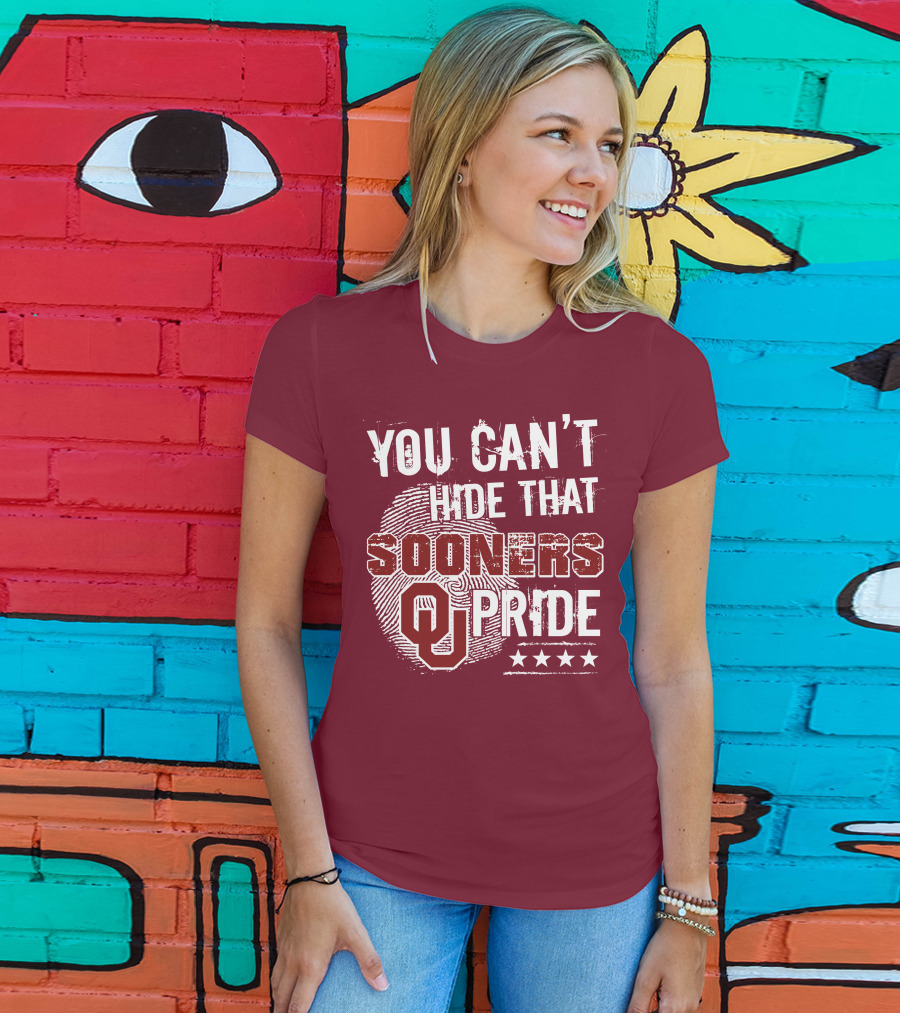 You Can't Hide That Oklahoma Ou Sooners Pride With Fingerprint And Stars T-Shirt
