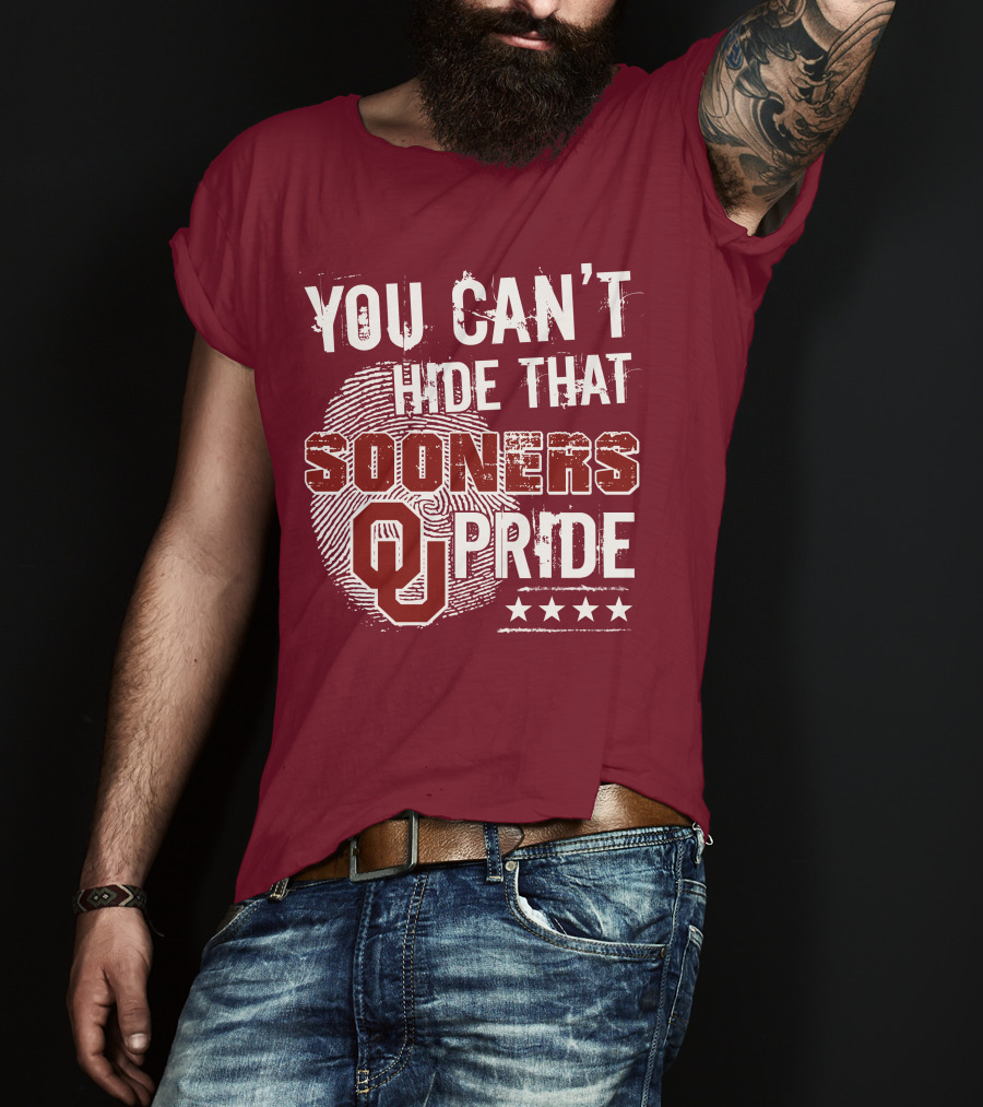 You Can't Hide That Oklahoma Ou Sooners Pride With Fingerprint And Stars T-Shirt