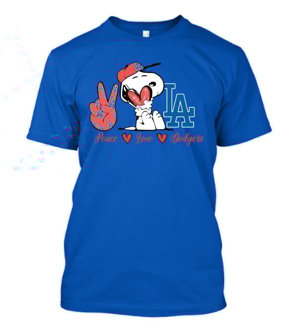 Peace Love Los Angeles Dodgers Snoopy La T-Shirt