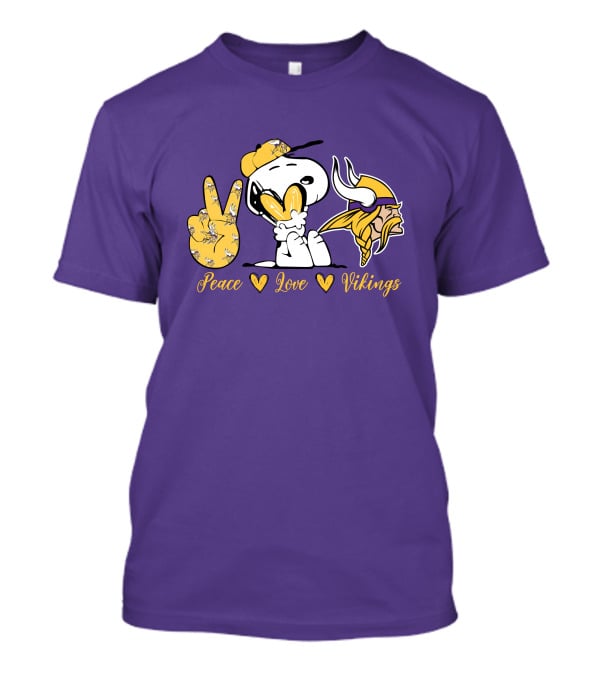 Peace Love Vikings Snoopy Minnesota T-Shirt