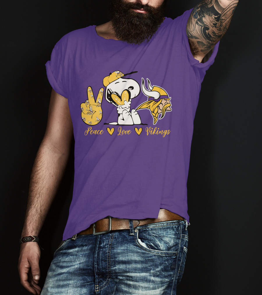 Peace Love Vikings Snoopy Minnesota T-Shirt