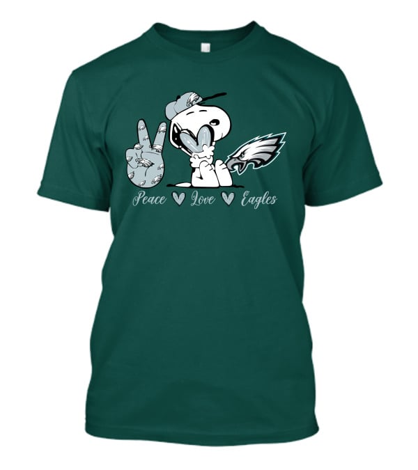 Peace Love Snoopy Philadelphia Eagles T-Shirt