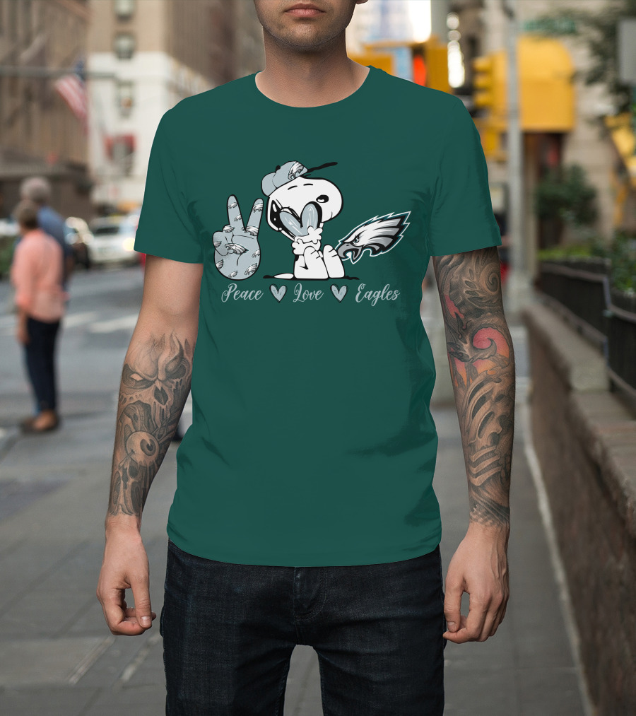 Peace Love Snoopy Philadelphia Eagles T-Shirt