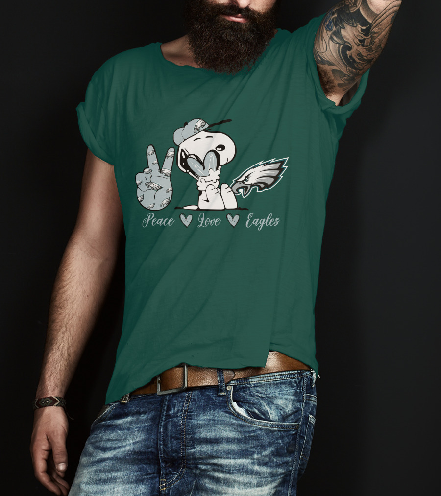 Peace Love Snoopy Philadelphia Eagles T-Shirt