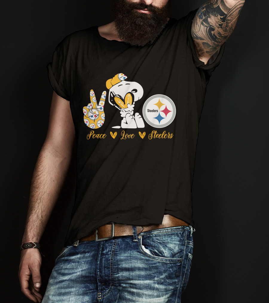 Peace Love Steelers Snoopy T-Shirt