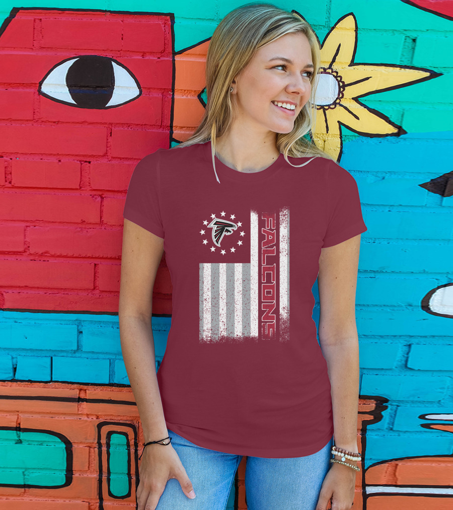 Atlanta Falcons American Flag Stars And Stripes T-Shirt