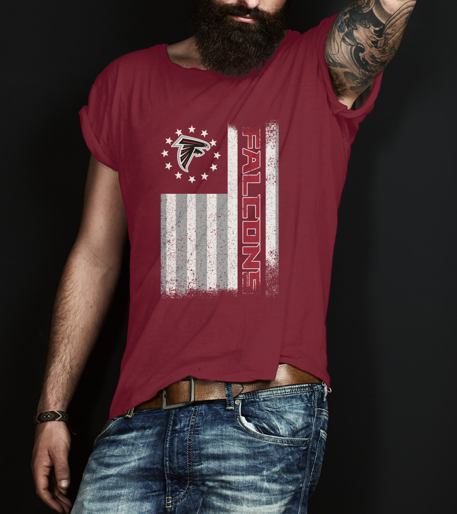 Atlanta Falcons American Flag Stars And Stripes T-Shirt