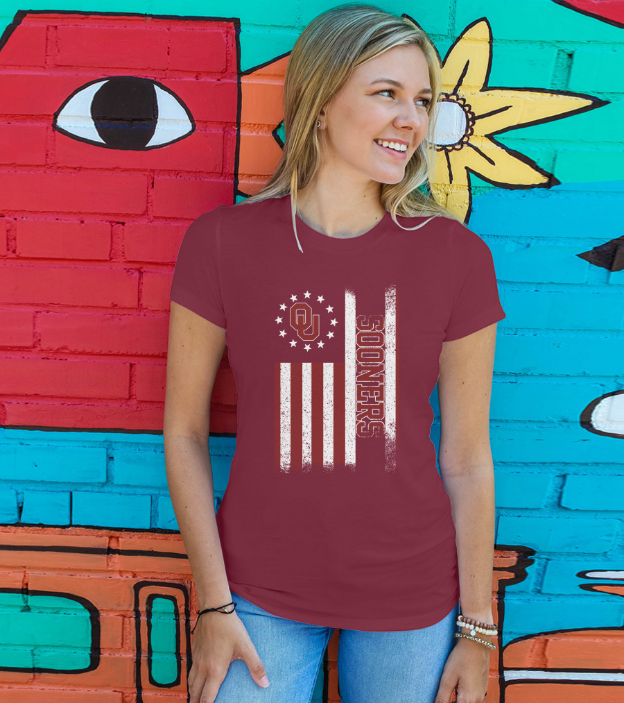 Oklahoma Sooners Ou Stars And Stripes Flag T-Shirt