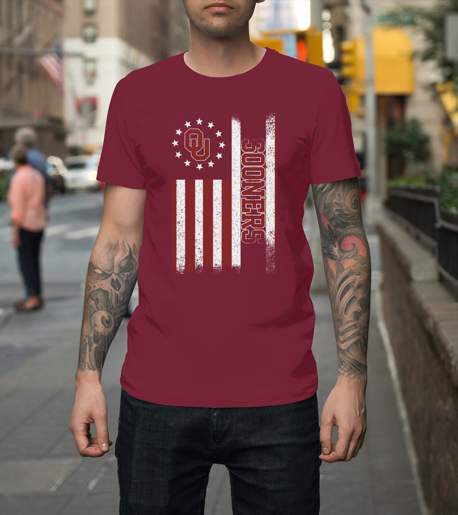 Oklahoma Sooners Ou Stars And Stripes Flag T-Shirt