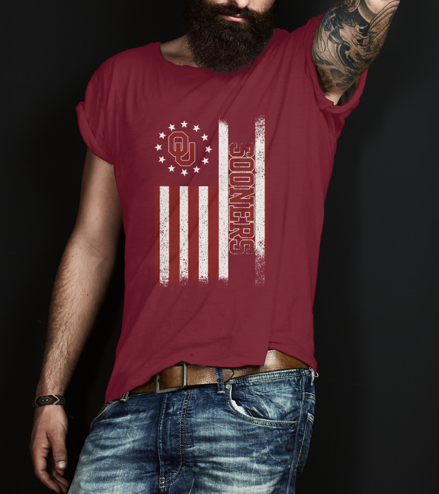 Oklahoma Sooners Ou Stars And Stripes Flag T-Shirt