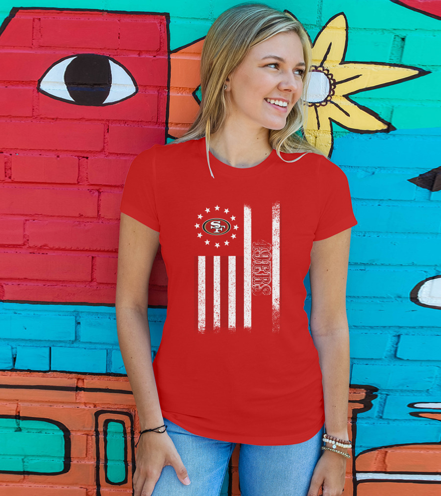 San Francisco 49ers American Flag Sf Logo Stars Stripes T-Shirt