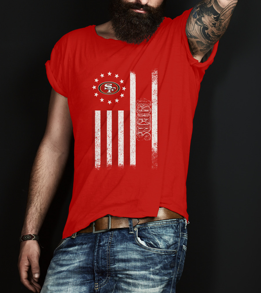 San Francisco 49ers American Flag Sf Logo Stars Stripes T-Shirt