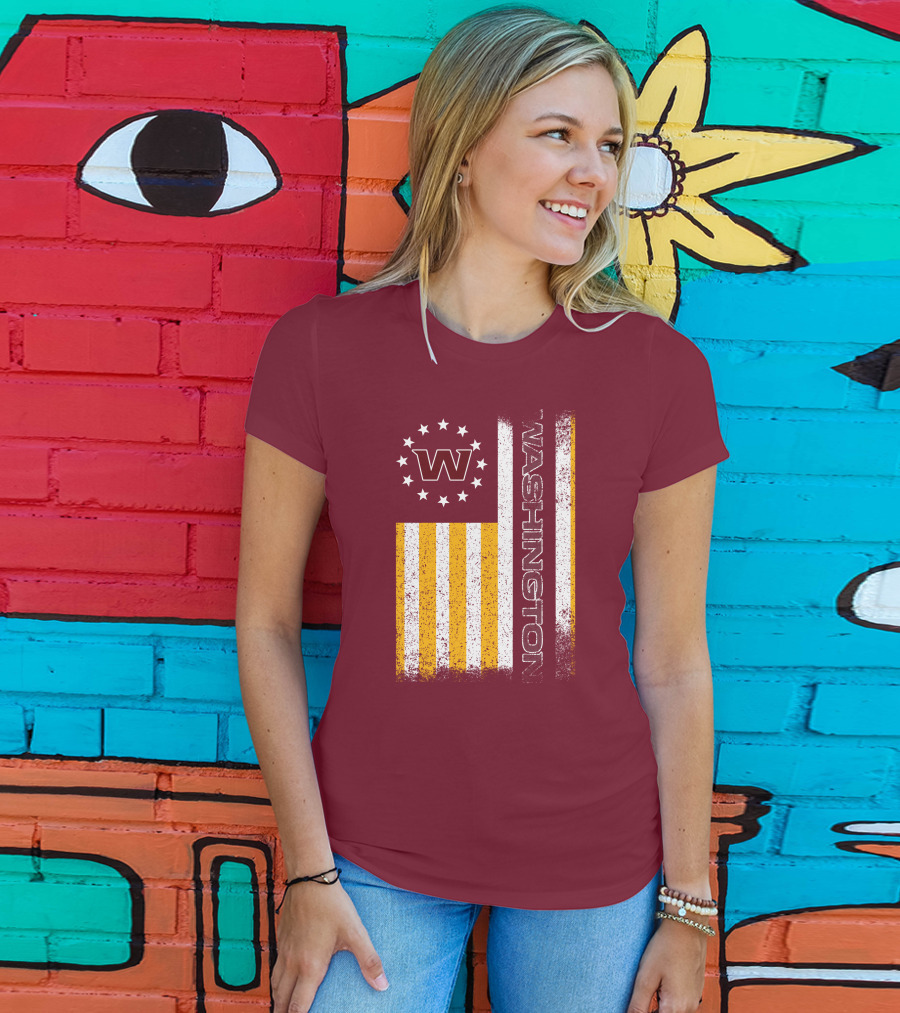 Washington W Stars Stripes American Flag T-Shirt