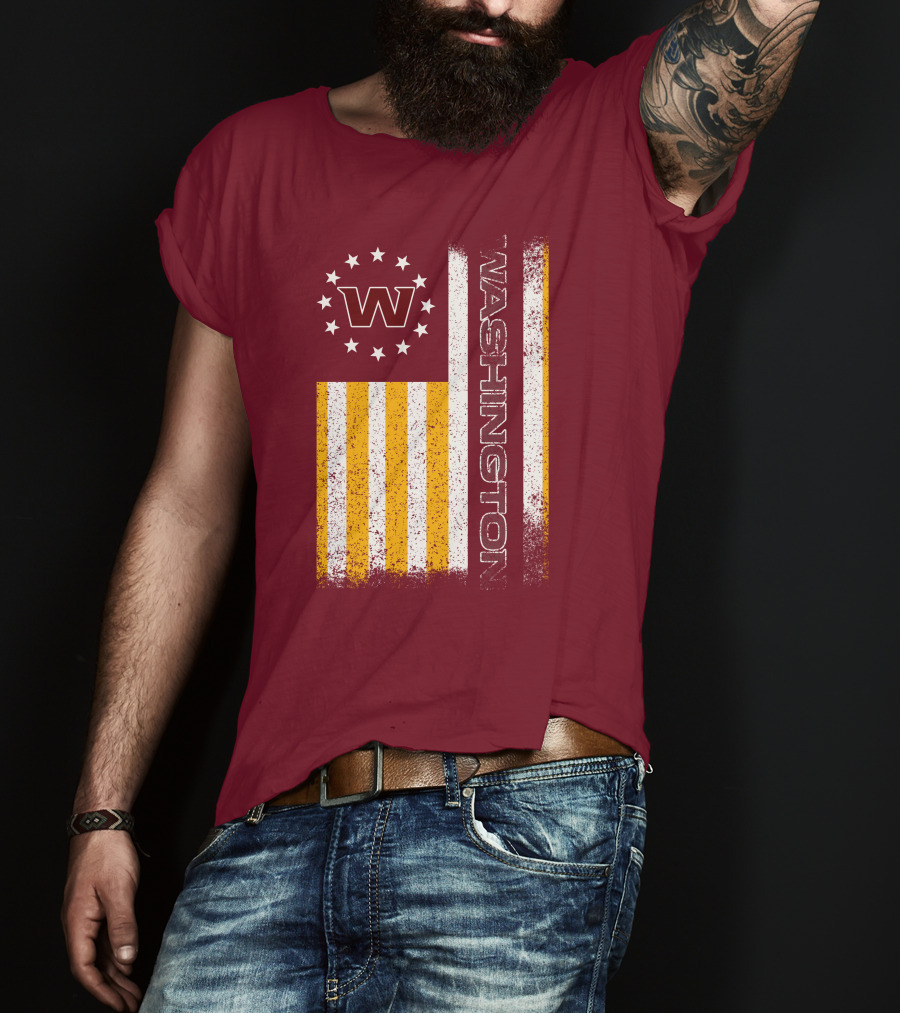 Washington W Stars Stripes American Flag T-Shirt